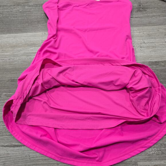 Qinsen Azalea Pink Sleeveless Square Neck Mini Stretchy A Line Dress BNWT - Picture 5 of 10